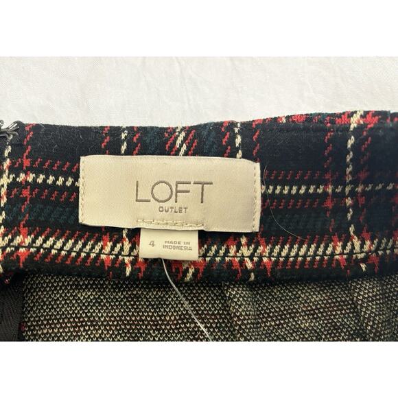NWT LOFT Women’s Sz 4 Mini Skirt Plaid Pockets Dark Academia Preppy School Girl - Picture 5 of 10